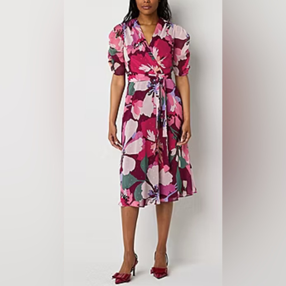 NWT Liz Claiborne Size 22W Dress Wild‎ Cherry Floral